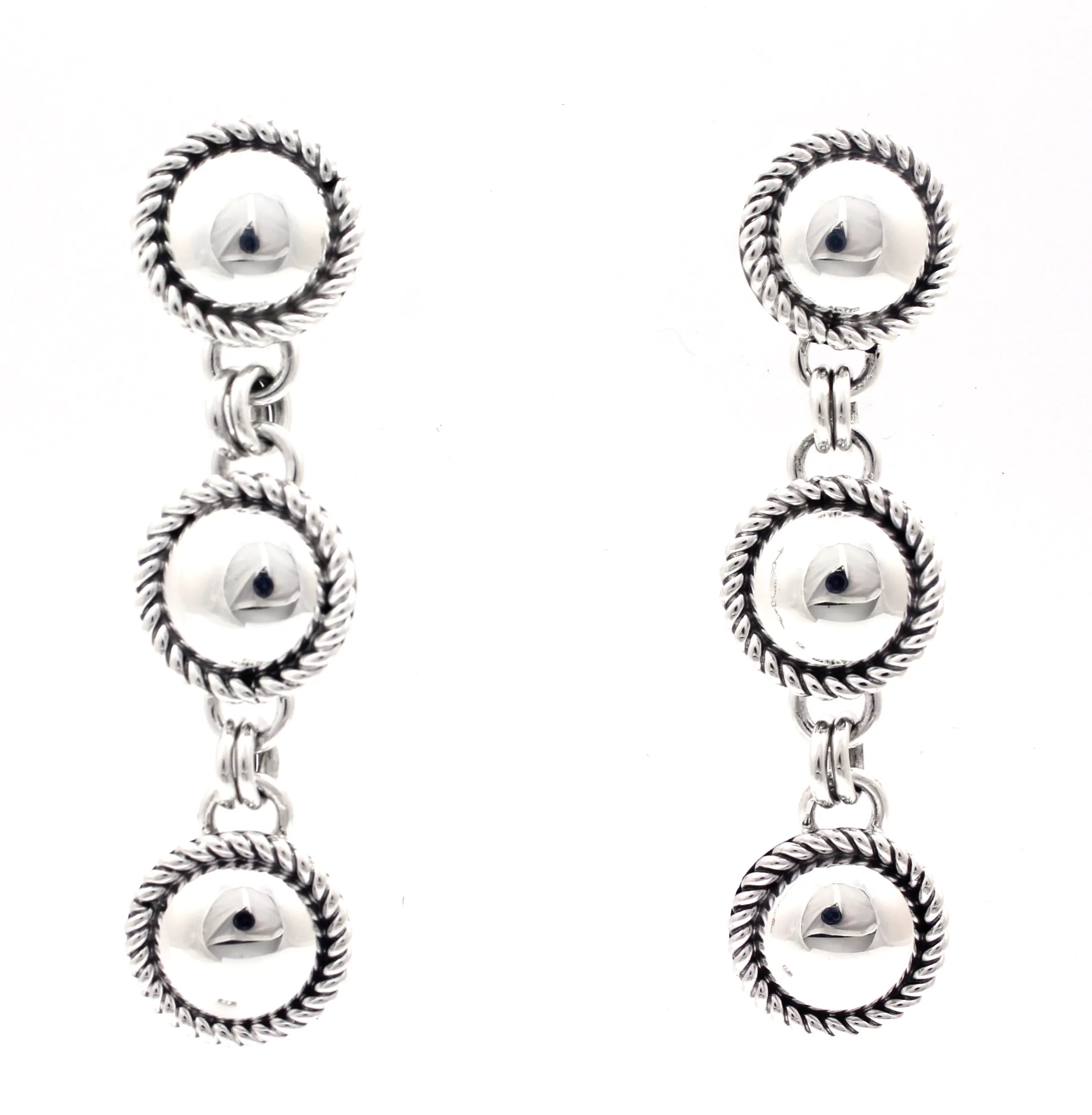 Triple Drop Small Twist Earrings