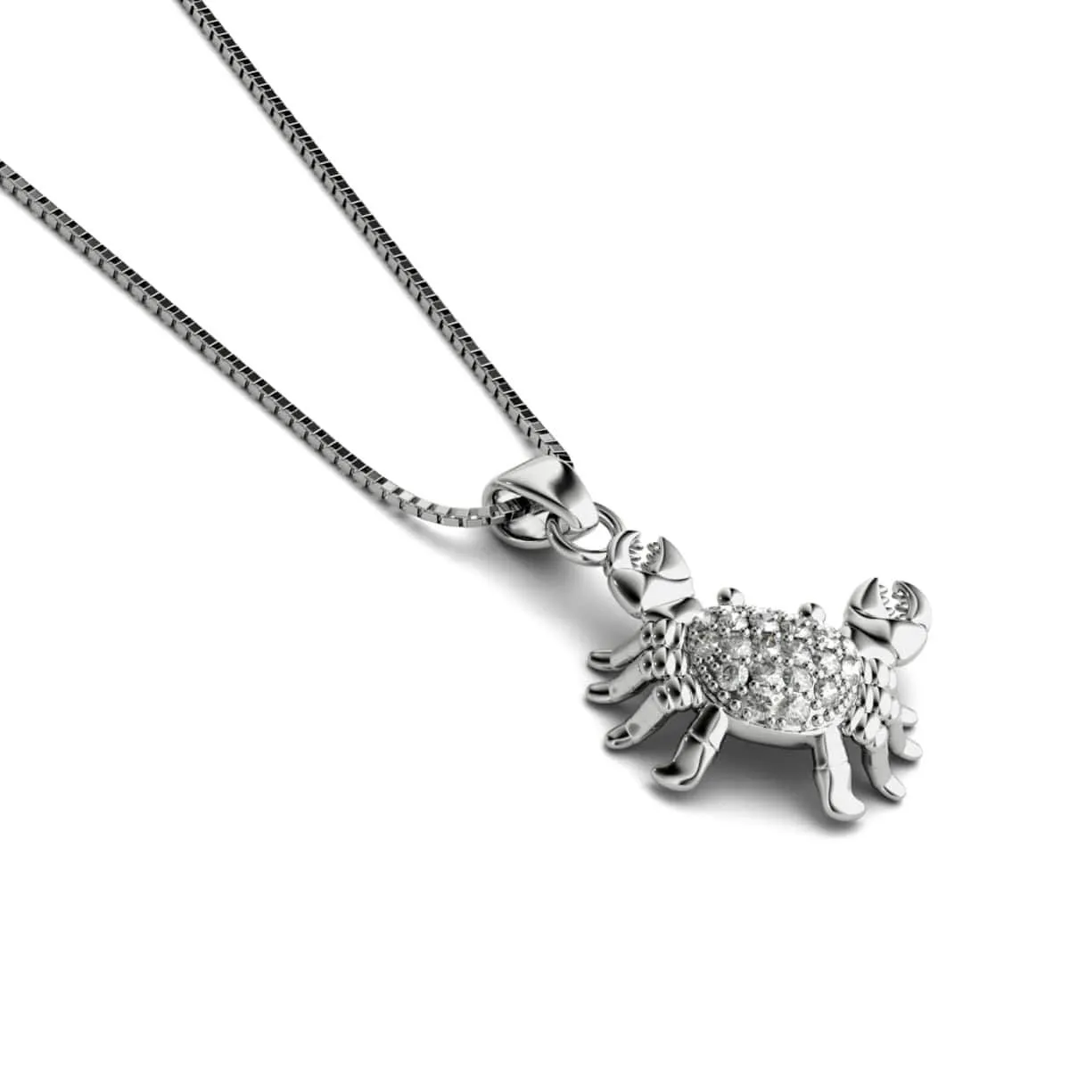Tropic of Cancer | .925 Sterling Silver | Crystal Sea Crab Infinity Clasp Necklace