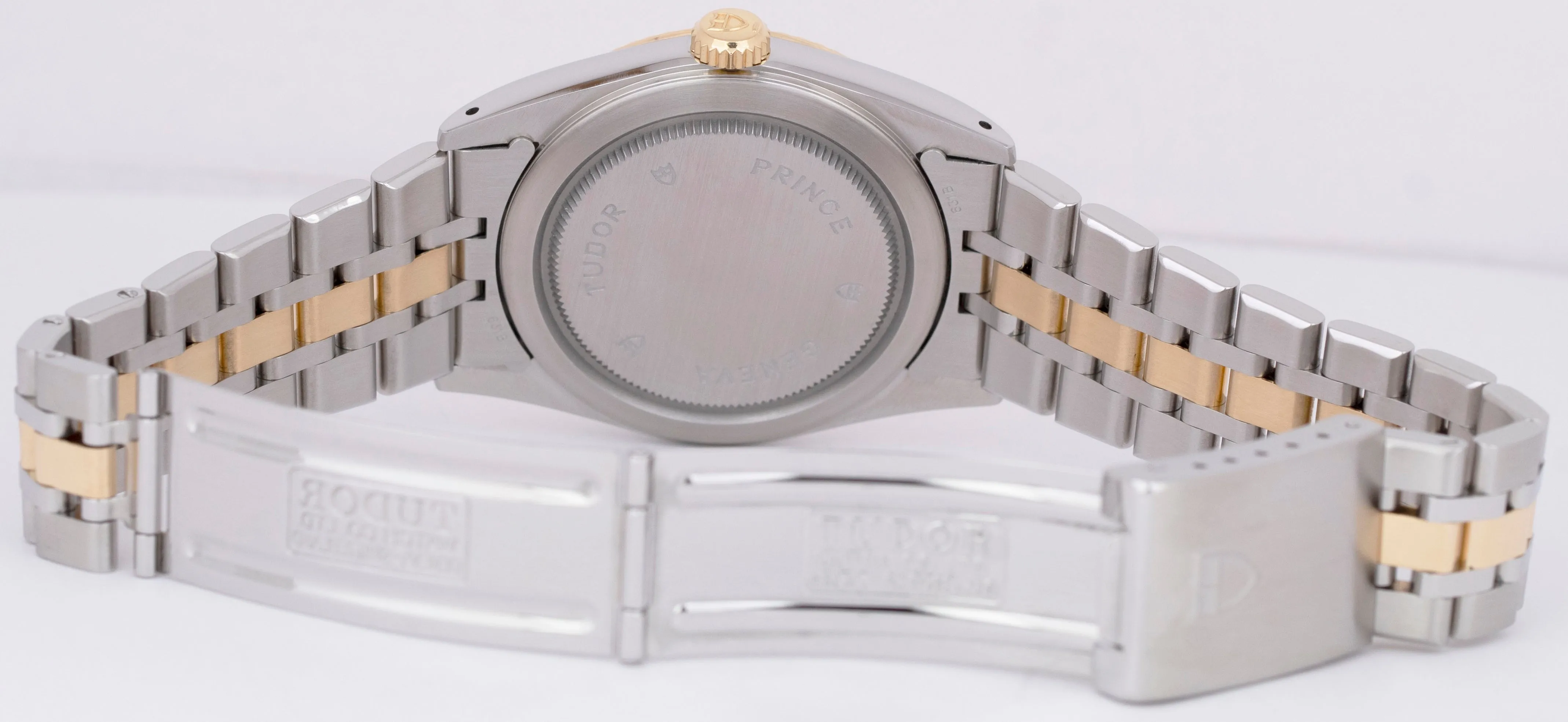 Tudor Prince Date-Day PAPERS Champagne Dial 18K Gold Steel 36mm 76213 Watch B P