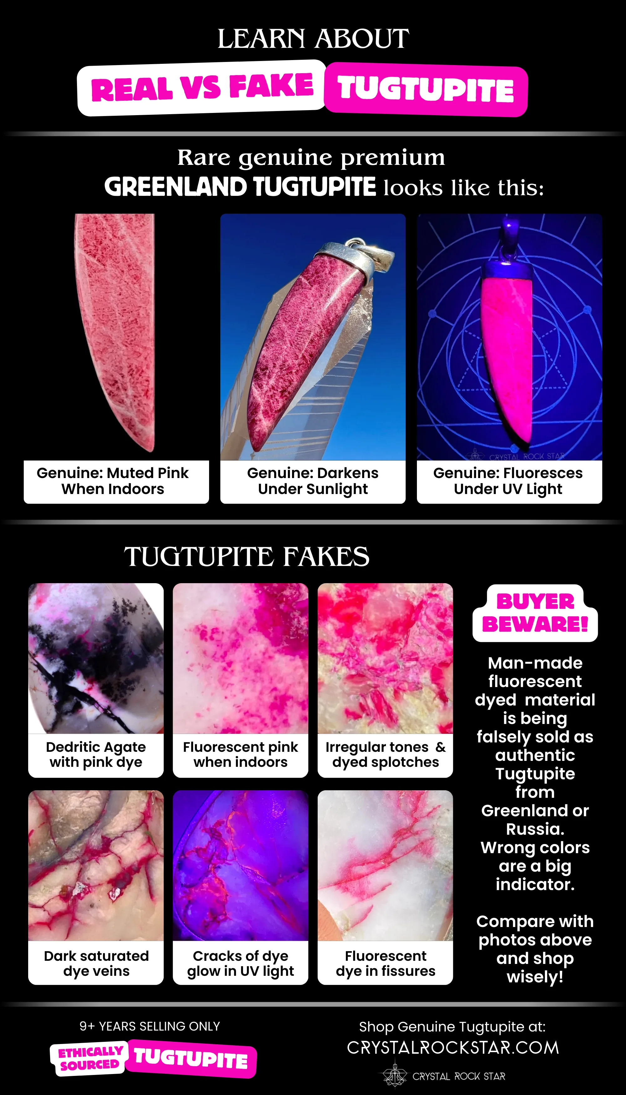 Tugtupite Color Changing Crystal Pendant