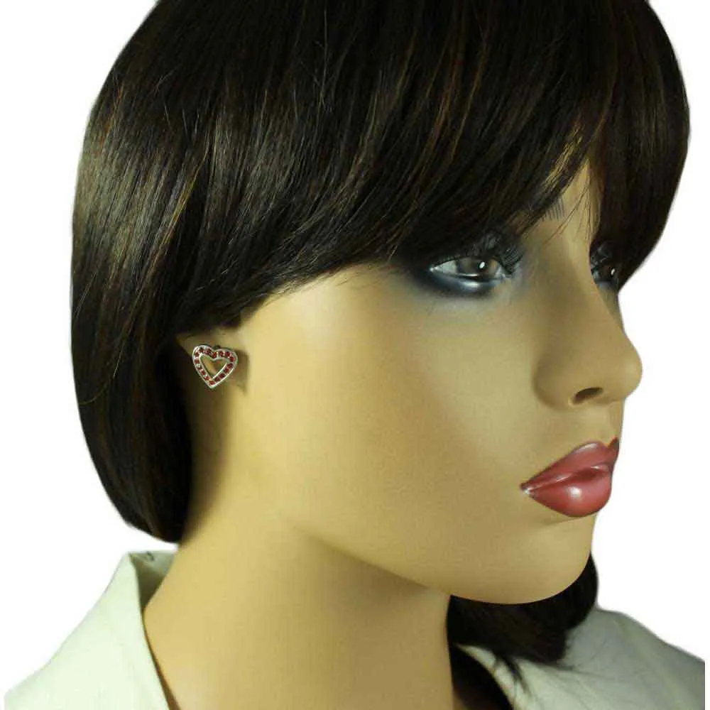 Two Hearts as One Necklace and Heart Earring Set - RSN649BS