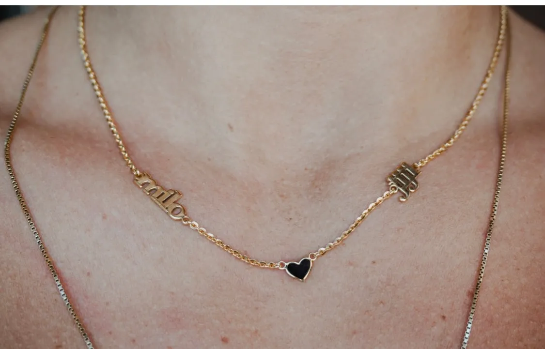 Two Name Heart Necklace