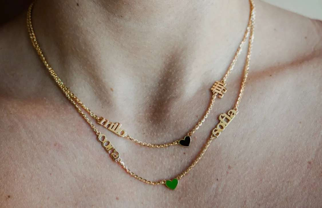 Two Name Heart Necklace