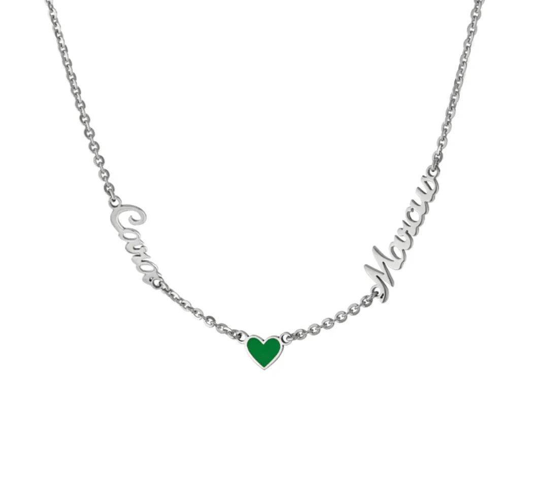 Two Name Heart Necklace