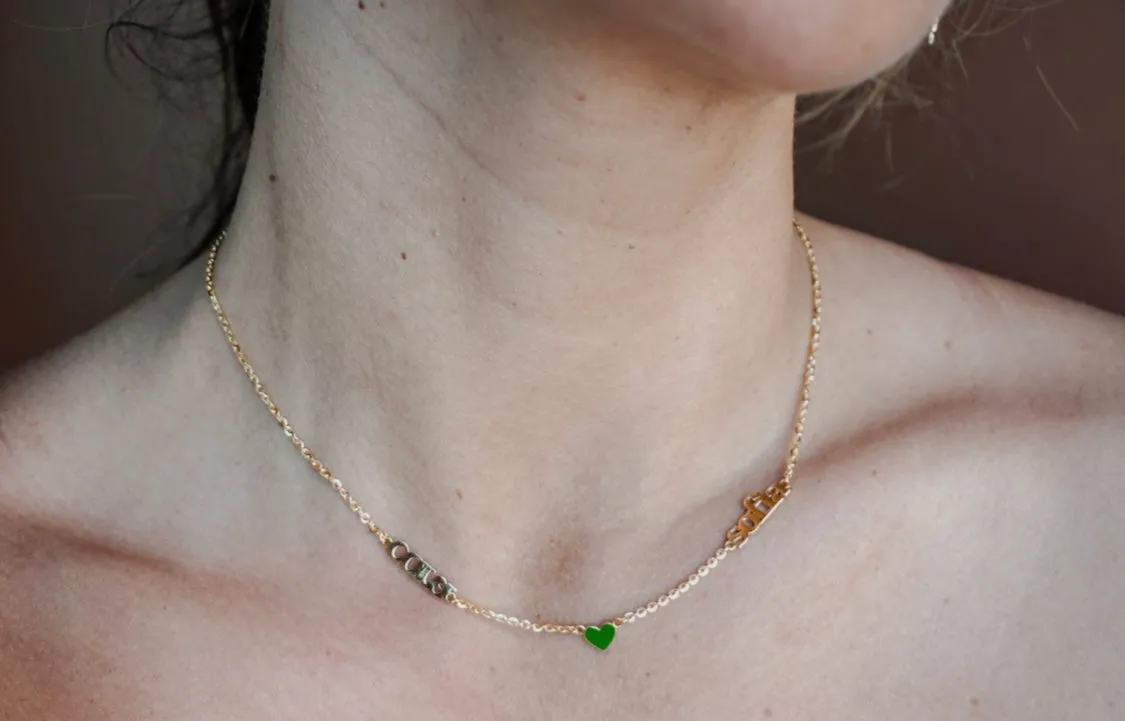 Two Name Heart Necklace