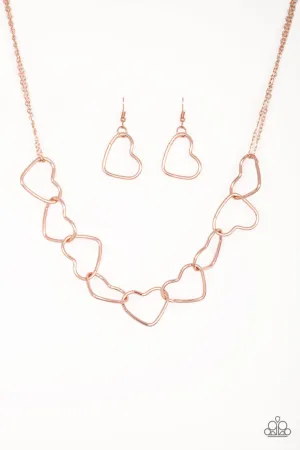 Unbreak My Heart Rose Gold Paparazzi Necklace