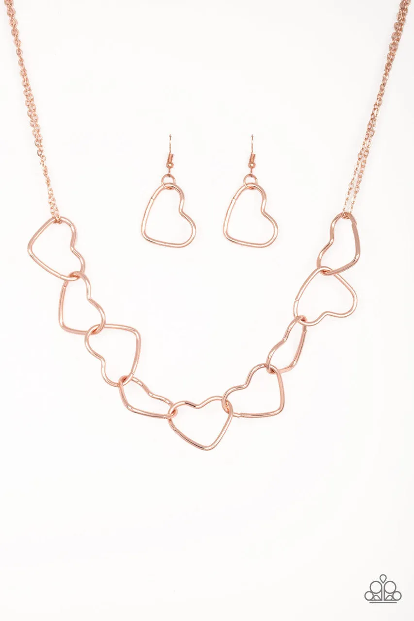 Unbreak My Heart Rose Gold Paparazzi Necklace