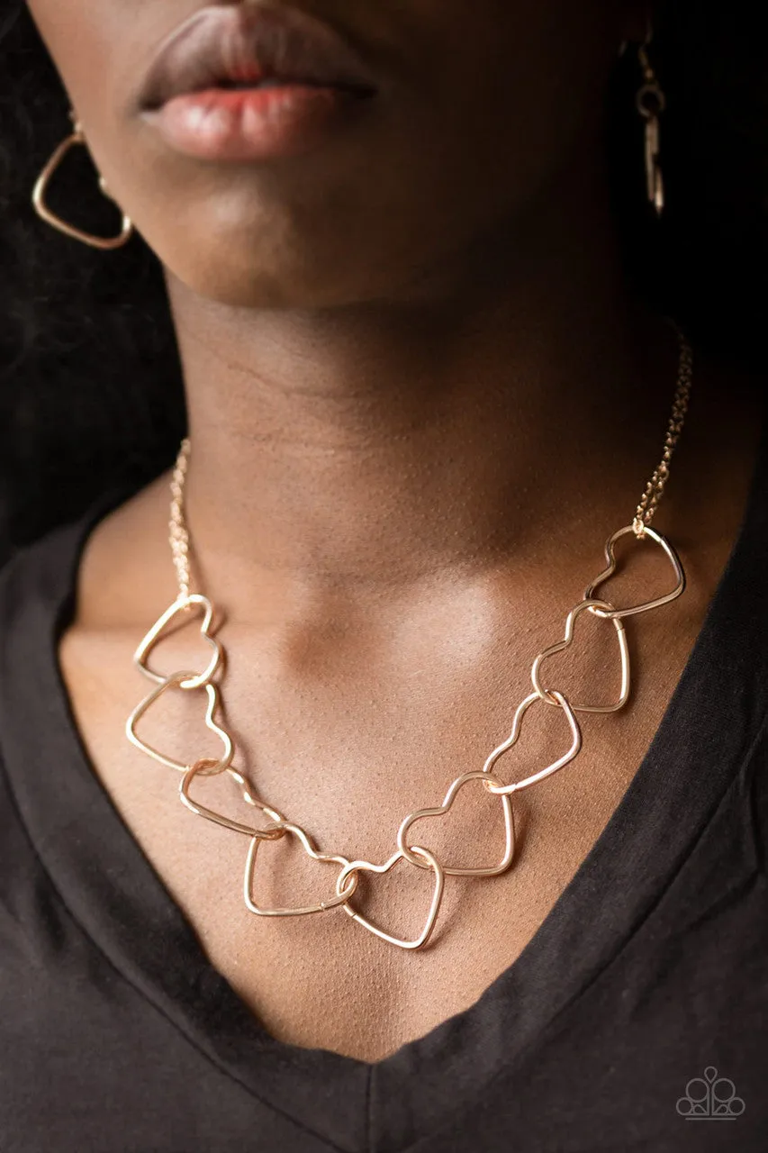 Unbreak My Heart Rose Gold Paparazzi Necklace