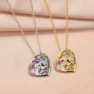 Unicorn Necklace Heart Shape Pendant Necklace For Men Women