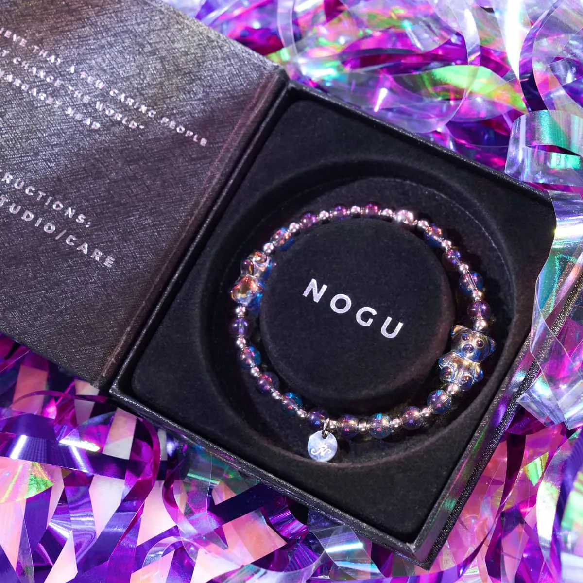 Unicorn Purple | Silver | Double Shimmer Bear Bracelet