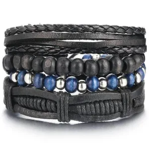 VacationGrabs Men's Vintage Braided Bracelets Set
