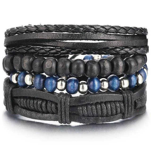 VacationGrabs Men's Vintage Braided Bracelets Set