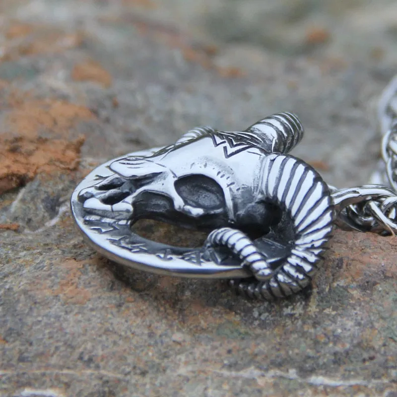 Valknut Goat Skull Amulet