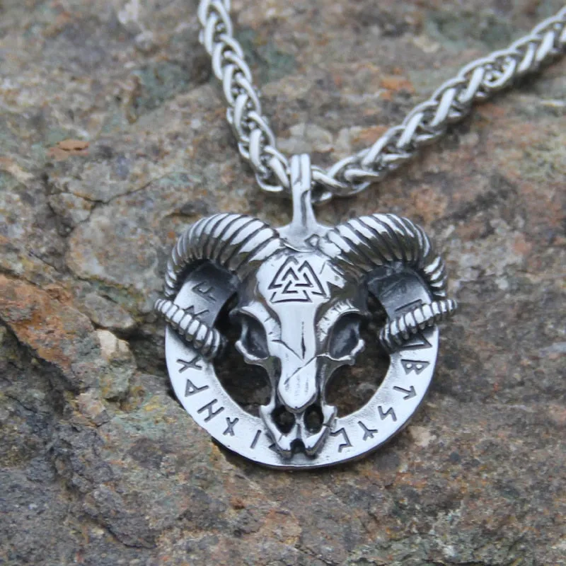 Valknut Goat Skull Amulet