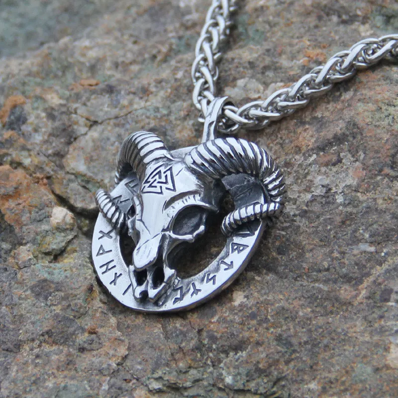 Valknut Goat Skull Amulet