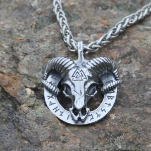 Valknut Goat Skull Amulet