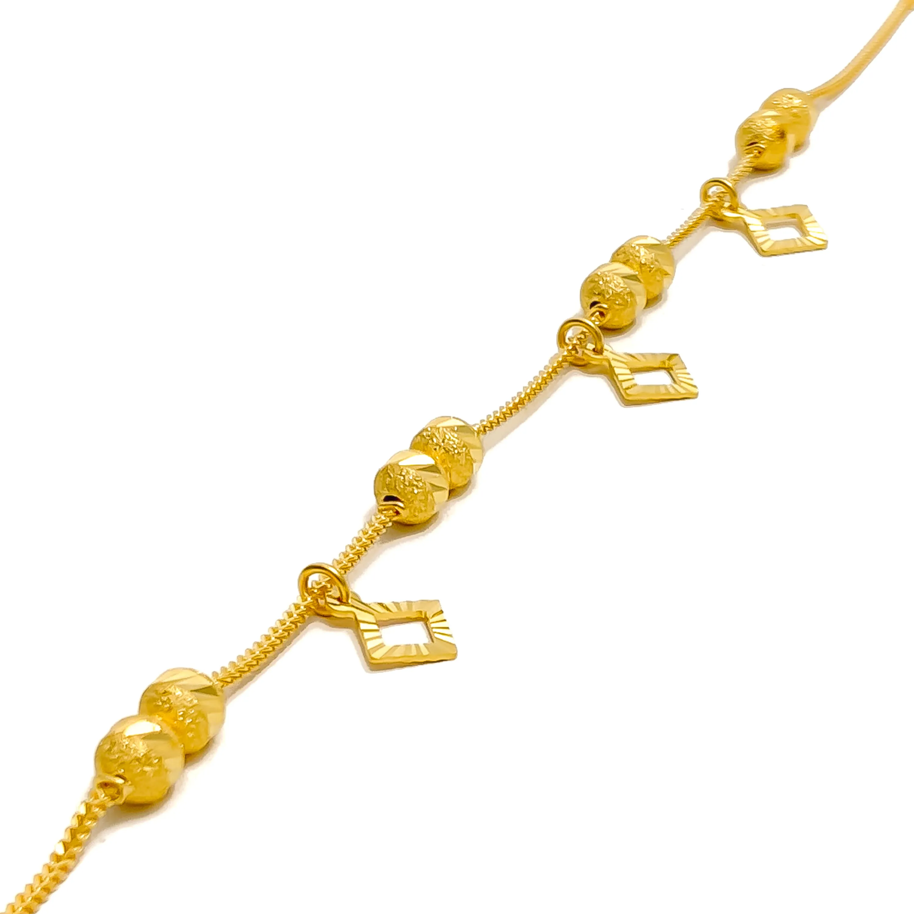Versatile Ethereal 22k Gold Charm Bracelet