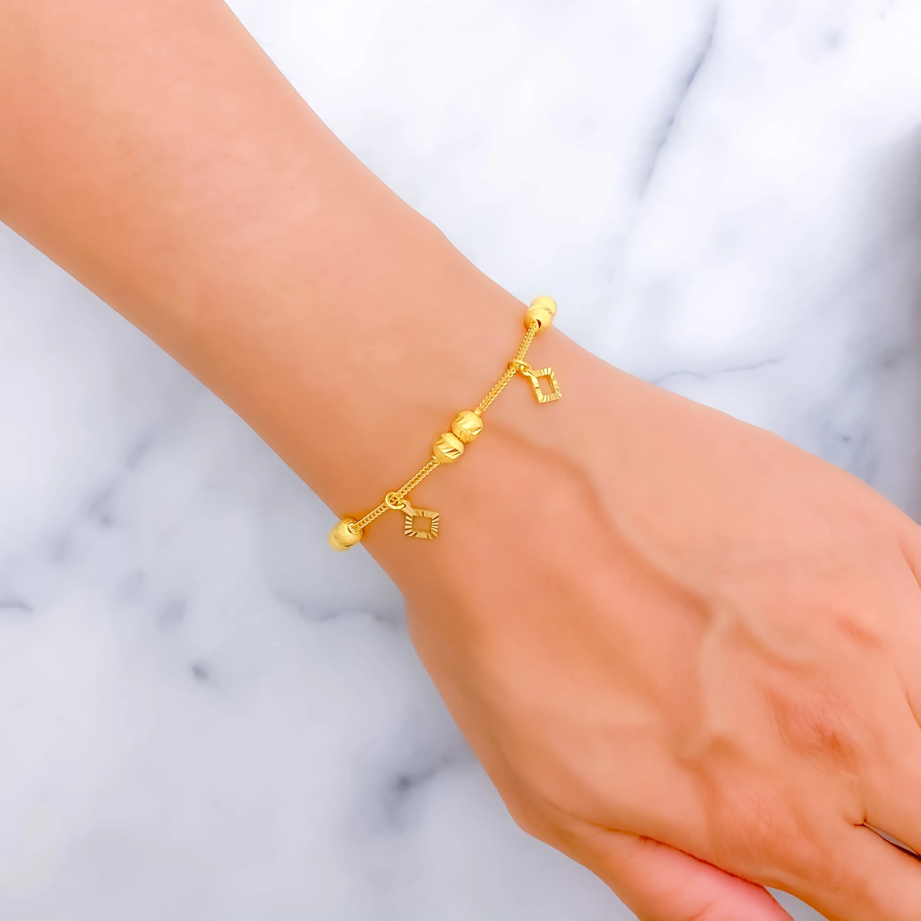 Versatile Ethereal 22k Gold Charm Bracelet