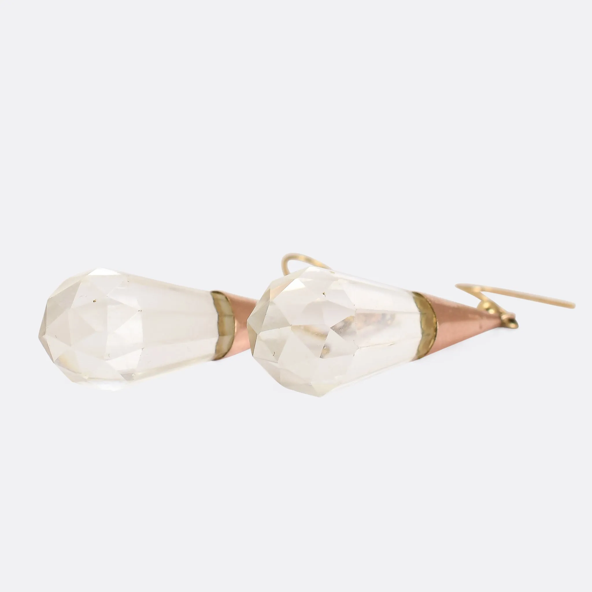 Victorian Faceted Rock Crystal Drop Earrings