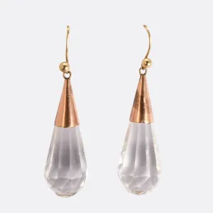 Victorian Faceted Rock Crystal Drop Earrings