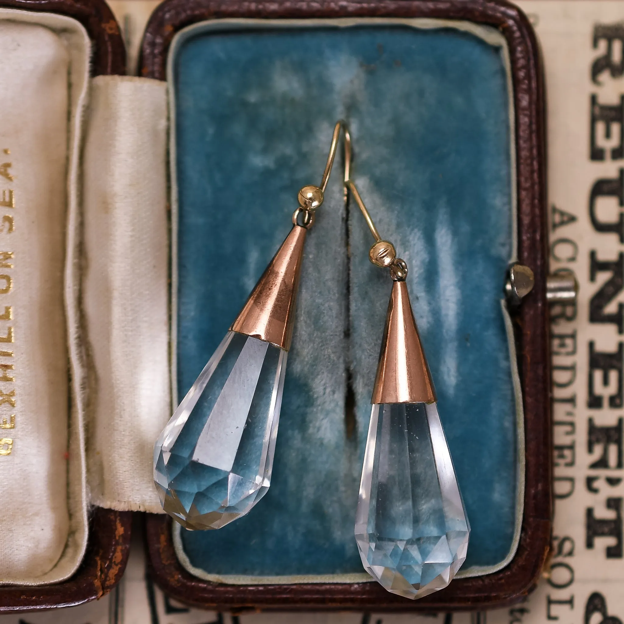 Victorian Faceted Rock Crystal Drop Earrings