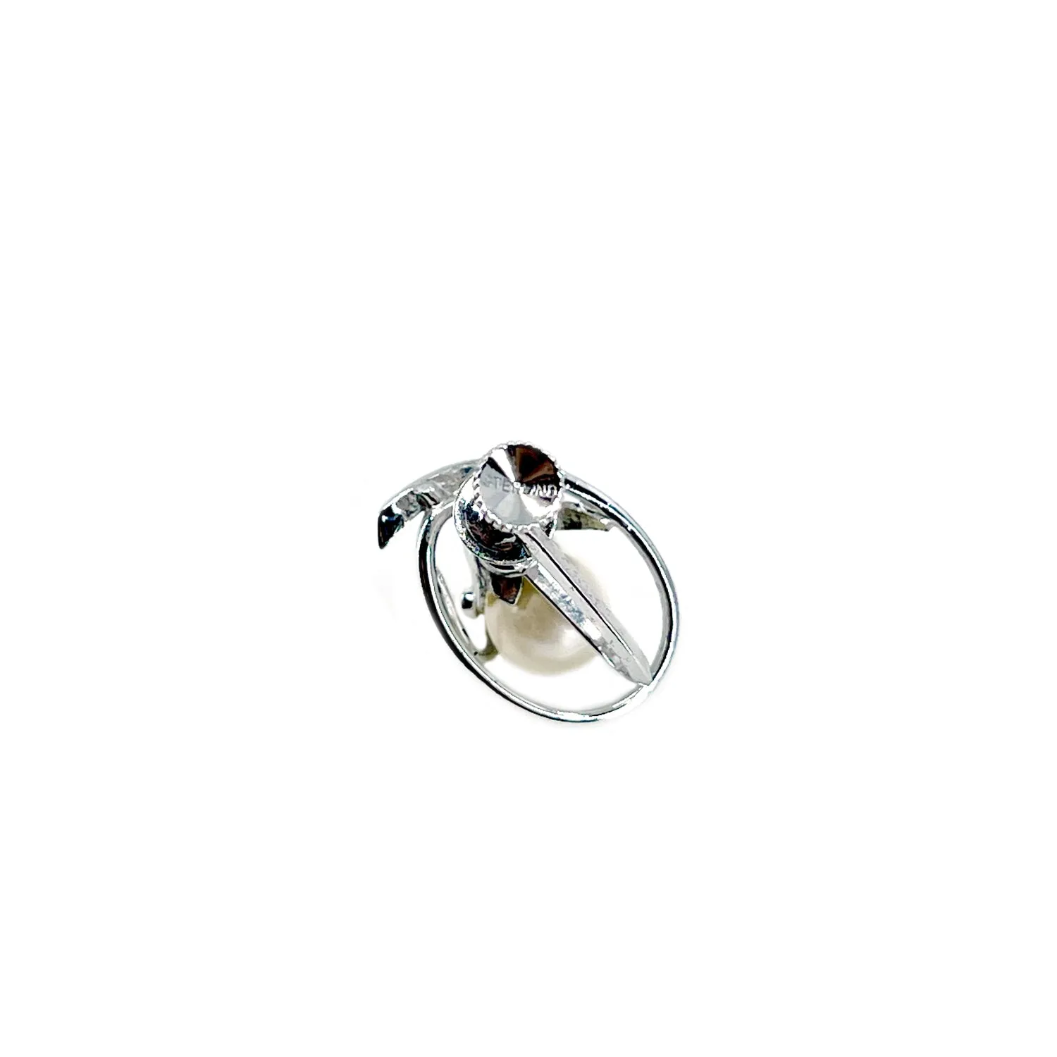 Vintage Maruwa Pearl Designer Akoya Saltwater Cultured Pearl Screwback Eggplant Earrings Original Box- Sterling Silver