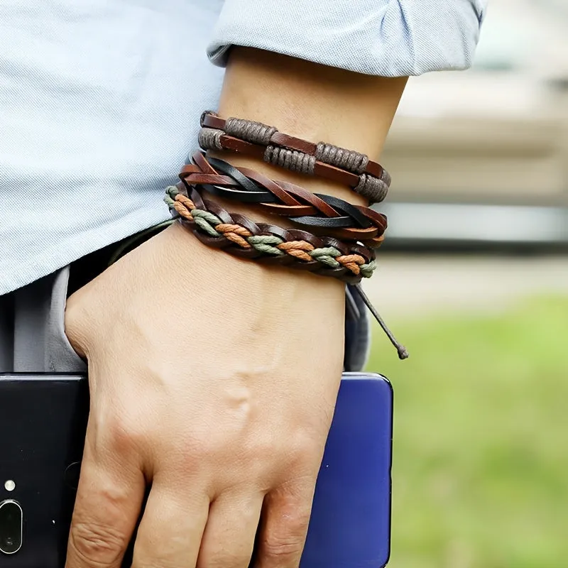 Vintage Men's Multilayer Tree Of Life Leather Bracelet