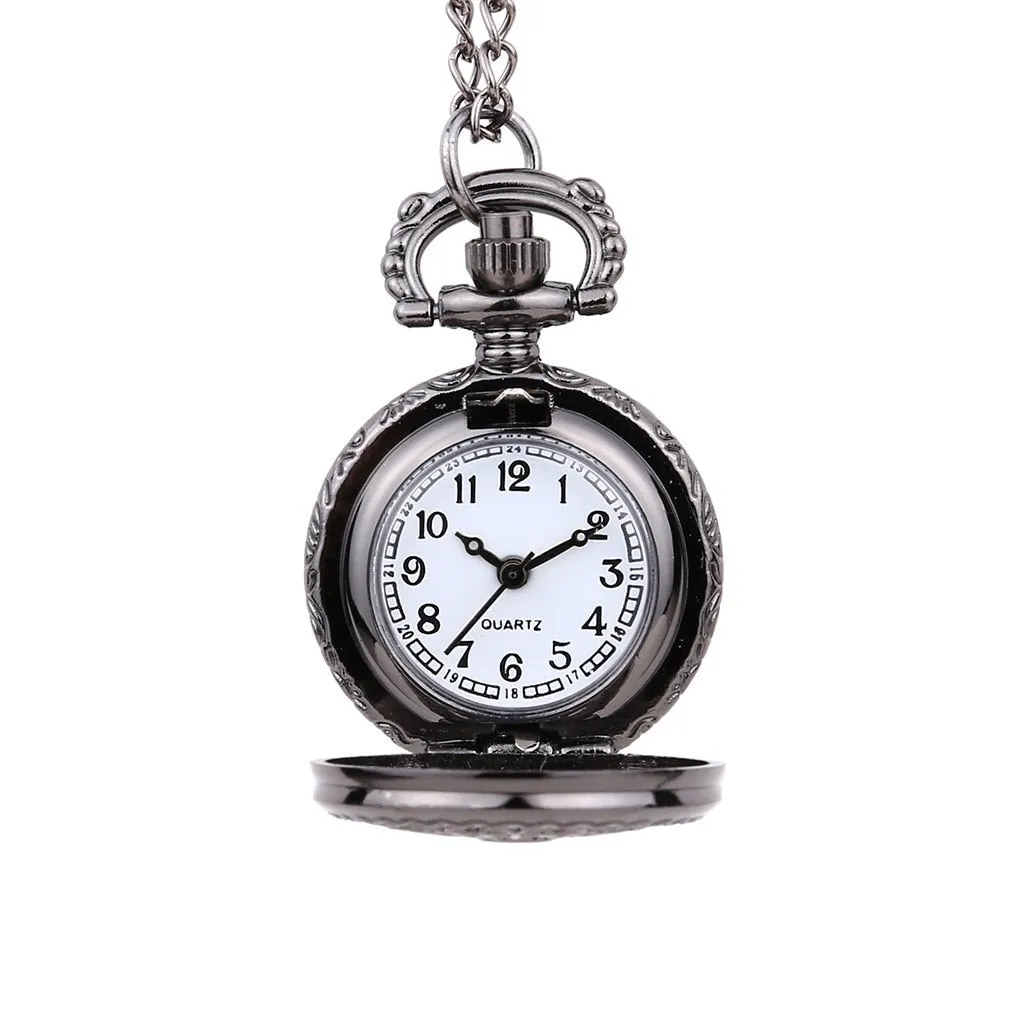 Vintage Round Dial Quartz Small Pocket Watch Classical Roman Scale Pocket watch man woman kid gift necklace clock Couple old man