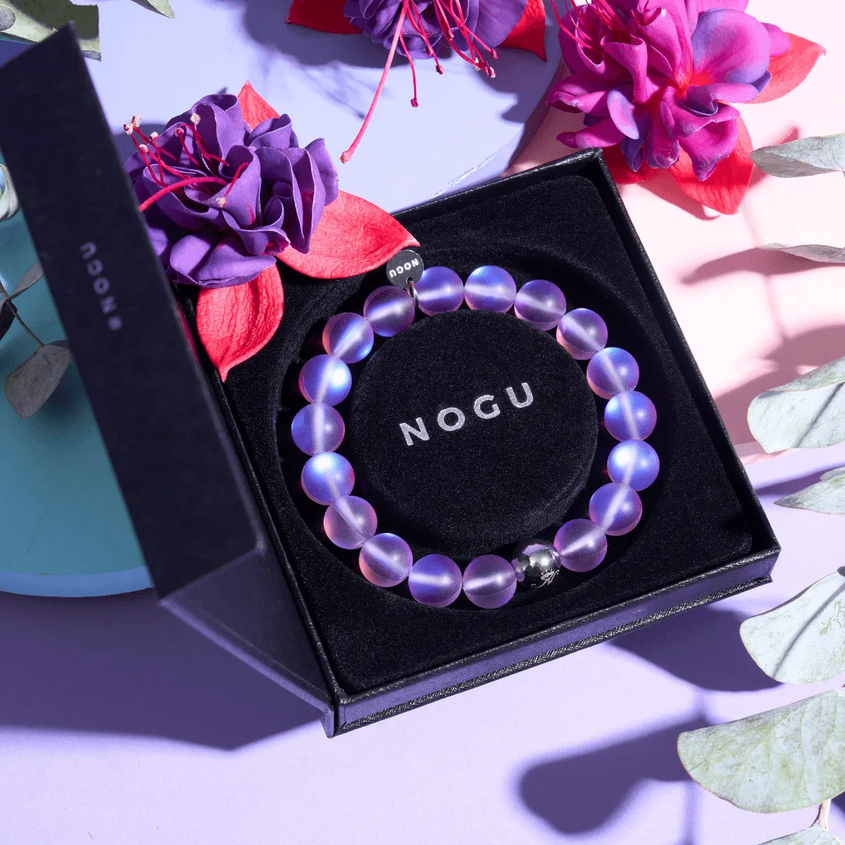 Violet | Silver | Mermaid Glass Statement Bracelet