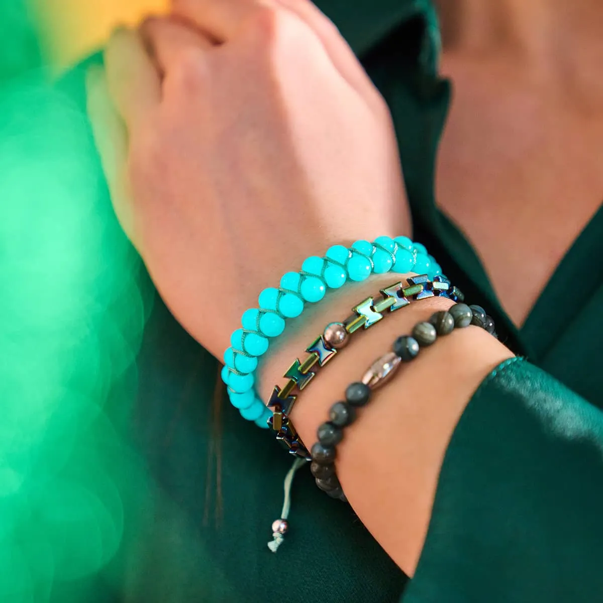 Viridian | Lumos Ceramic | Vitality Macrame Bracelet