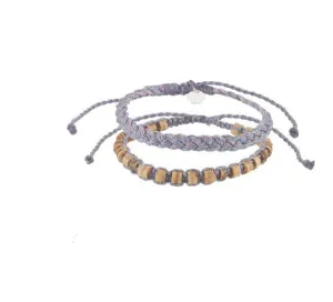 Viva Life - Braided Wax Cord & Coco Bracelet Set of 2