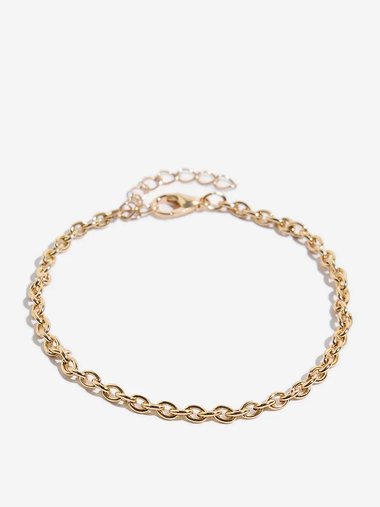 Westside Accessories Black & Gold Charms Bracelet Set - Pack of 4