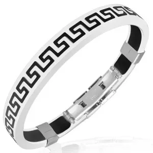 White Greek Key Bracelet