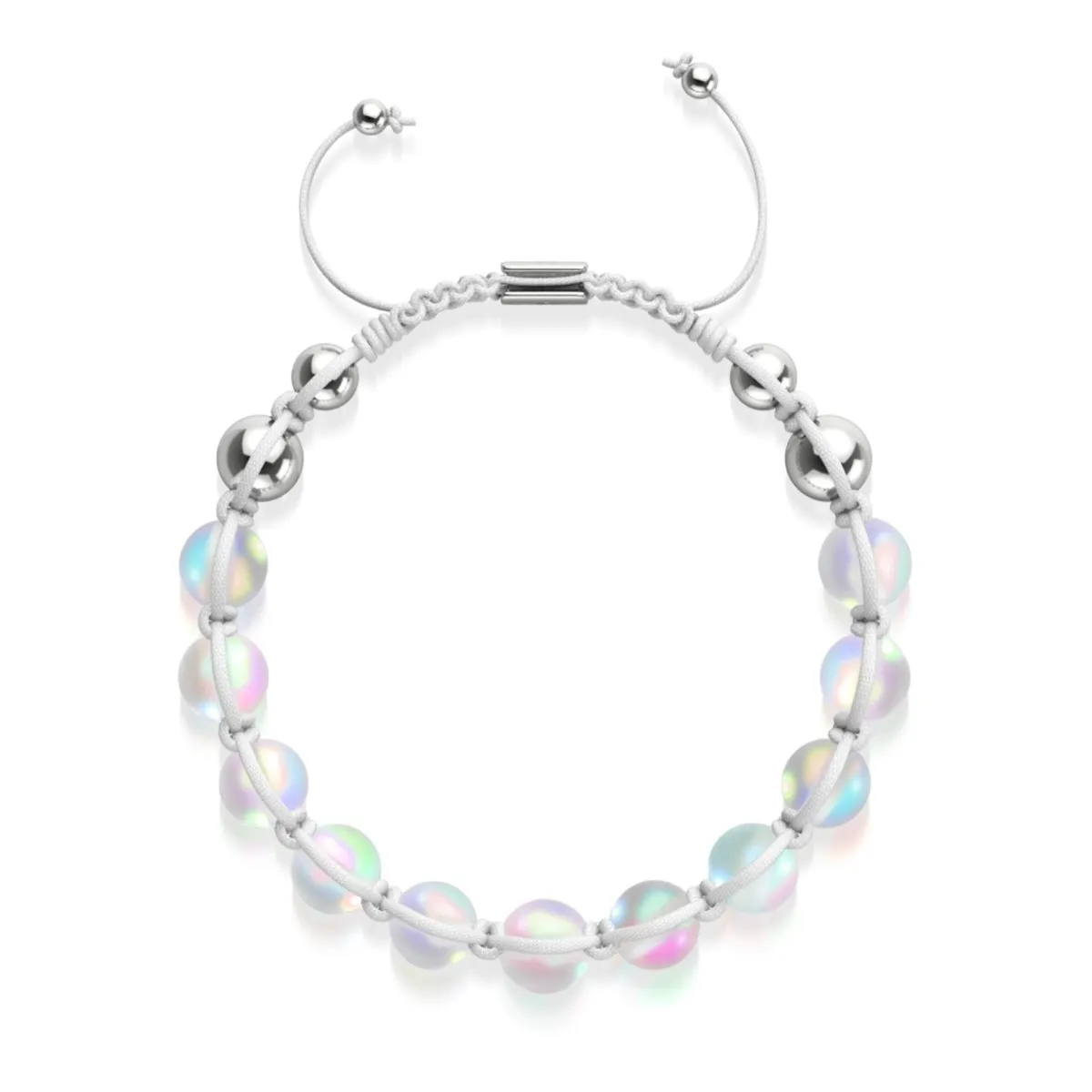 White | Rainbow White | Silver | Mermaid Glass Charmballa Bracelet