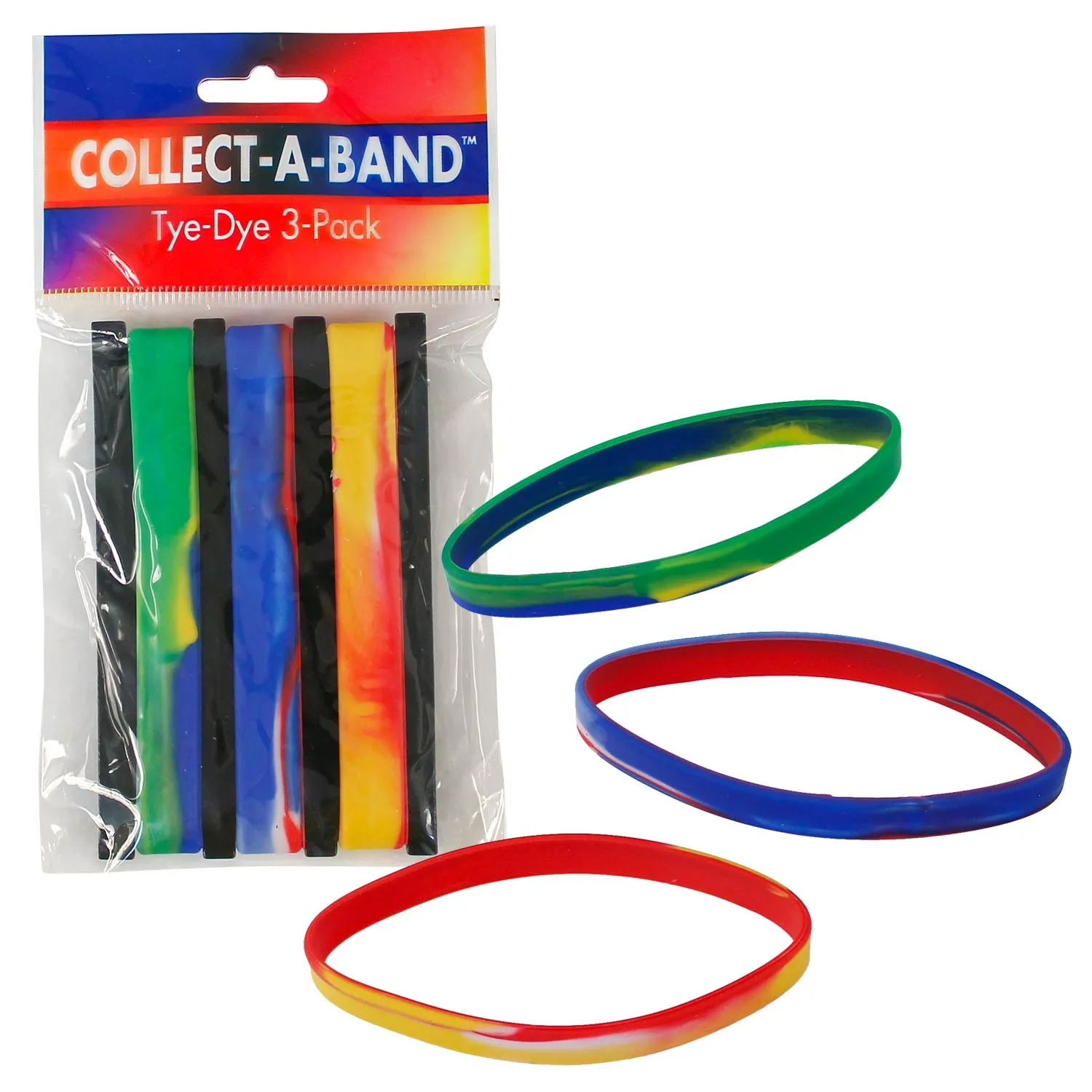 WholesaleBulkUSA - Tie Dye Rubber Wristbands (3 PACK)