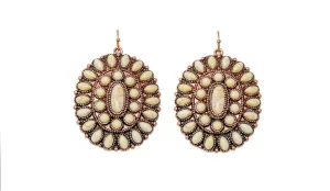 Wild Flower Pearl & Copper Oval Cluster Earrings