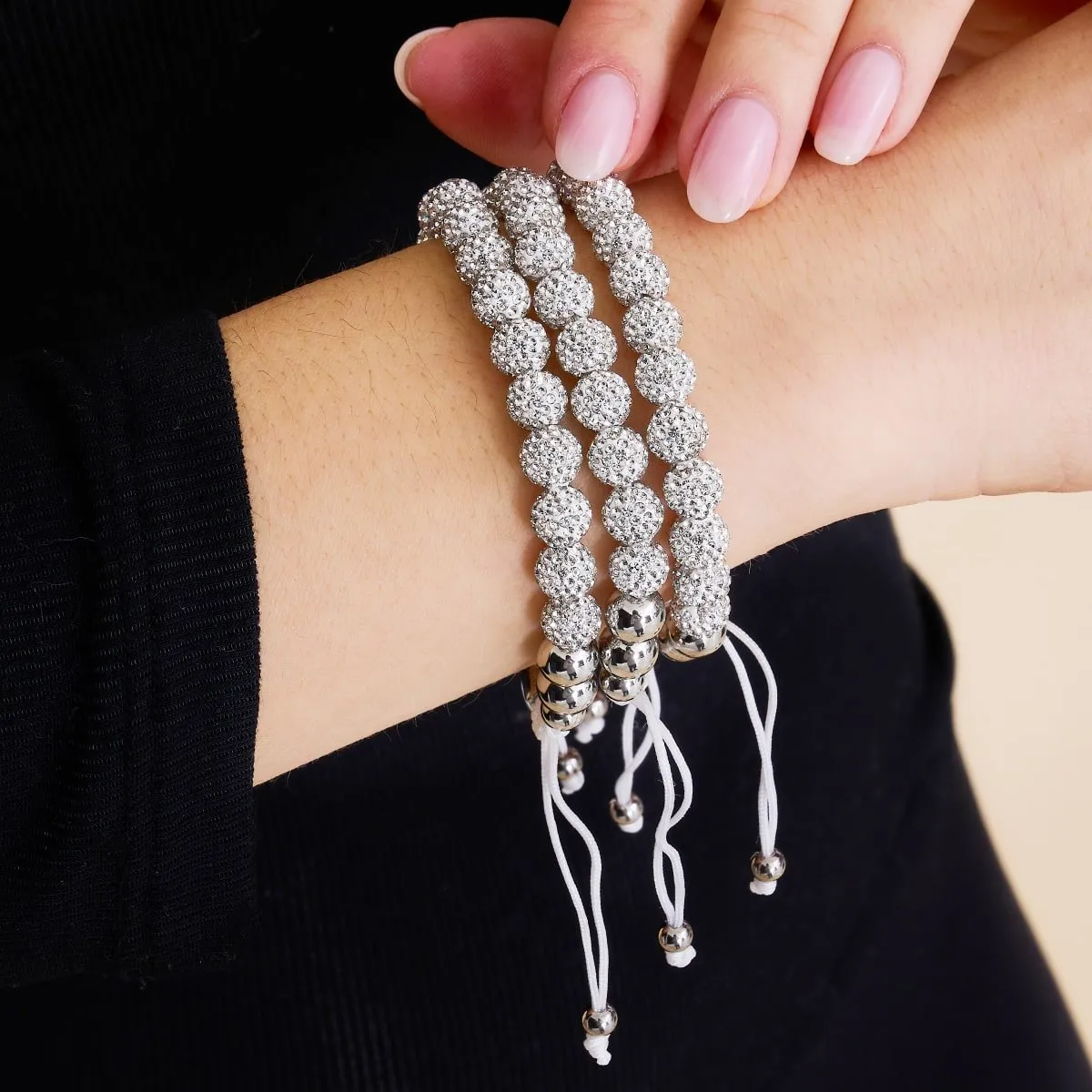 Winter White Crystal | Silver x White | Kikiballa Bracelet