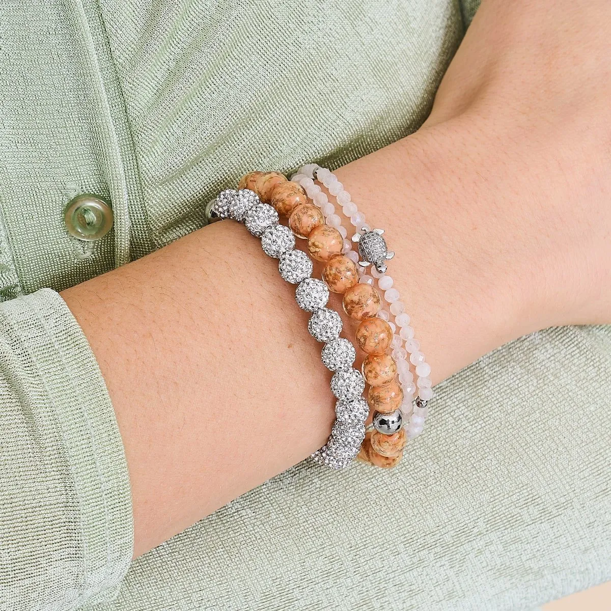 Winter White Crystal | Silver x White | Kikiballa Bracelet