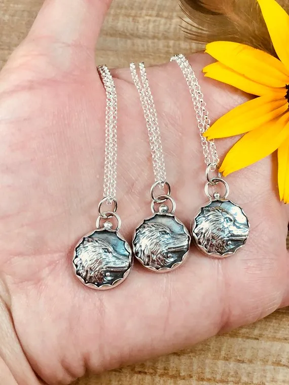 Wolf Spirit Animal Hand Cast Necklace