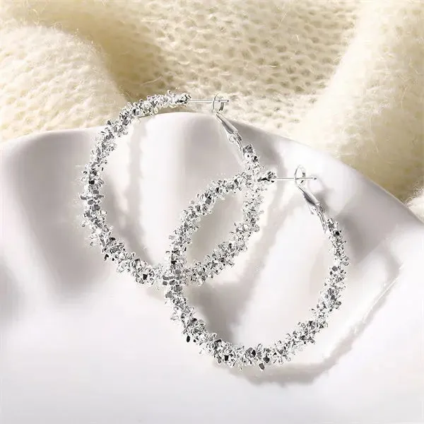 Women Gold Round Pearl Earrings Set