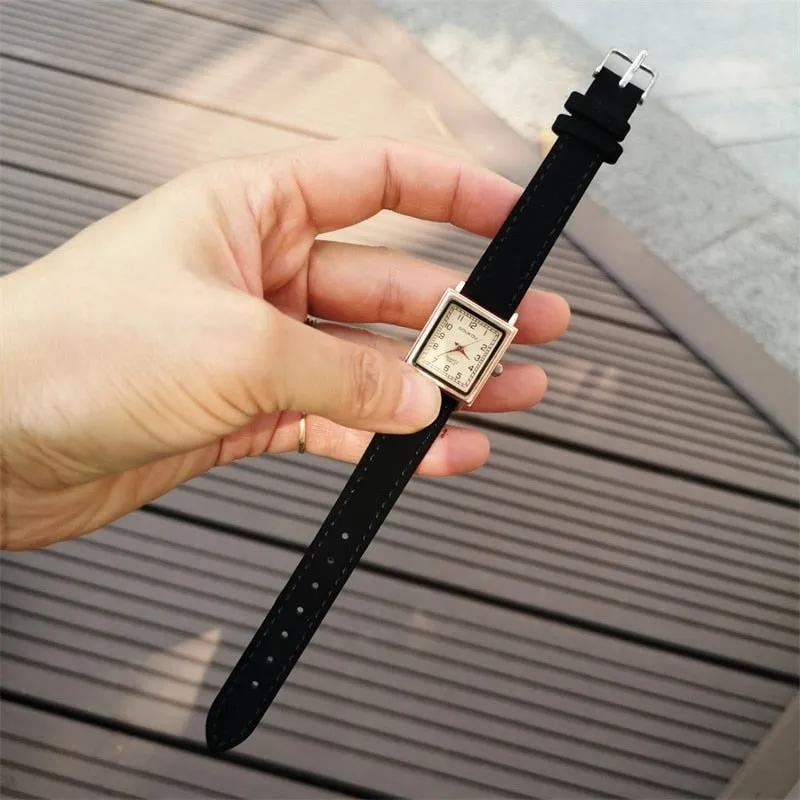 Women's Square Dial Leather Strap Watches