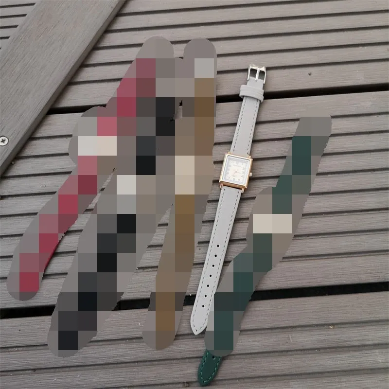 Women's Square Dial Leather Strap Watches