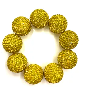 Yellow Crystal Sphere Stretch Statement Bracelet