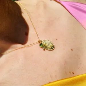 Zahava Heirlooms Reversible Green Tourmaline Diamond Byrdie Heart Pendant