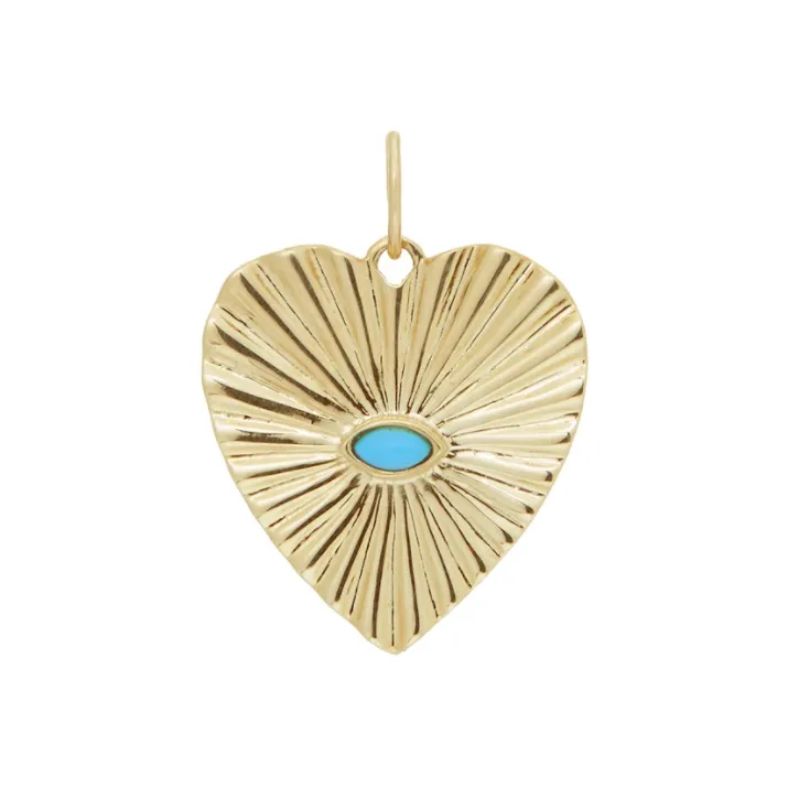 Zahava Heirlooms Turquoise Sunbeam Heart Paper Clip Chain