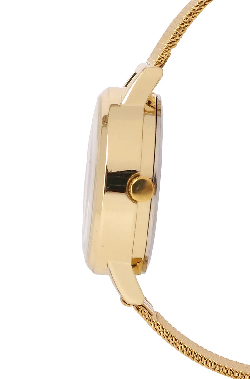 Zoey Gold Mesh Strap Watch (Gold)